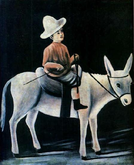 Niko Pirosmani A Little Boy Riding a Donkey oil painting image